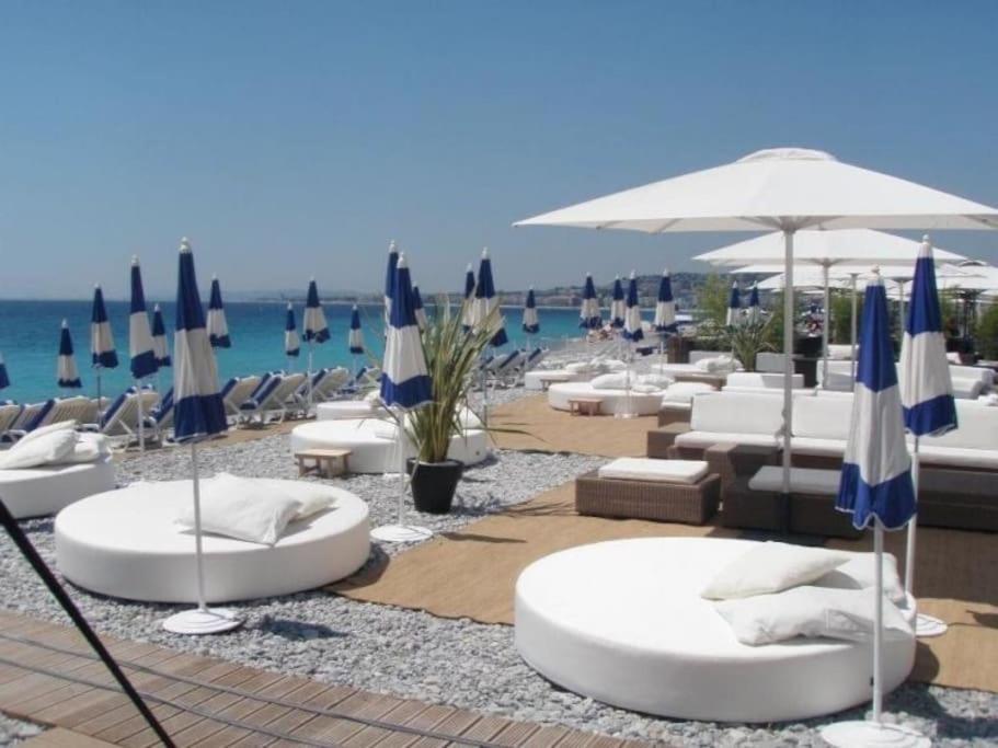 Cannes Palm Beach Parking, Clim, Wifi Plage 2' A Pieds Bagian luar foto
